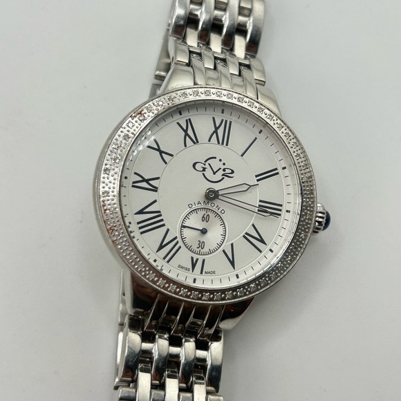 Gv2 Gevril Astor Stainless Steel & Diamond Bracelet Watch Running #04 main image 4